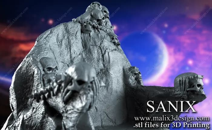 STL - Figura de Thanos con Espada y Guantelete render 3