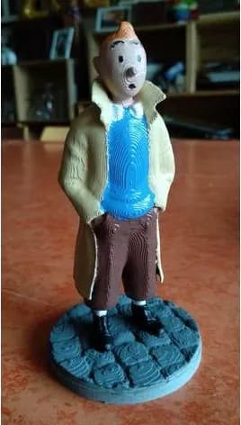 STL - Figura de Tintín con Base render 3