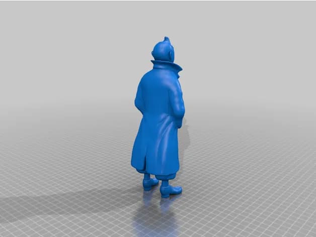 STL - Figura de Tintín con Base render 5