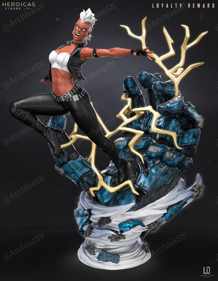 STL - Figura de Tormenta X Men render 2