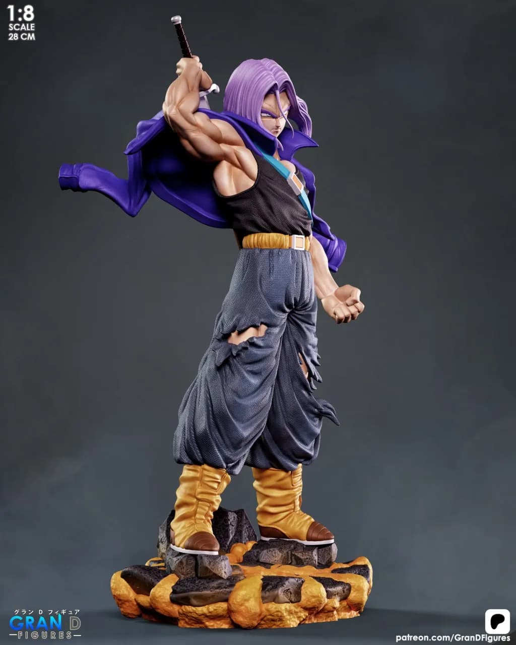 STL - Figura de Trunks de Dragon Ball Z render 2