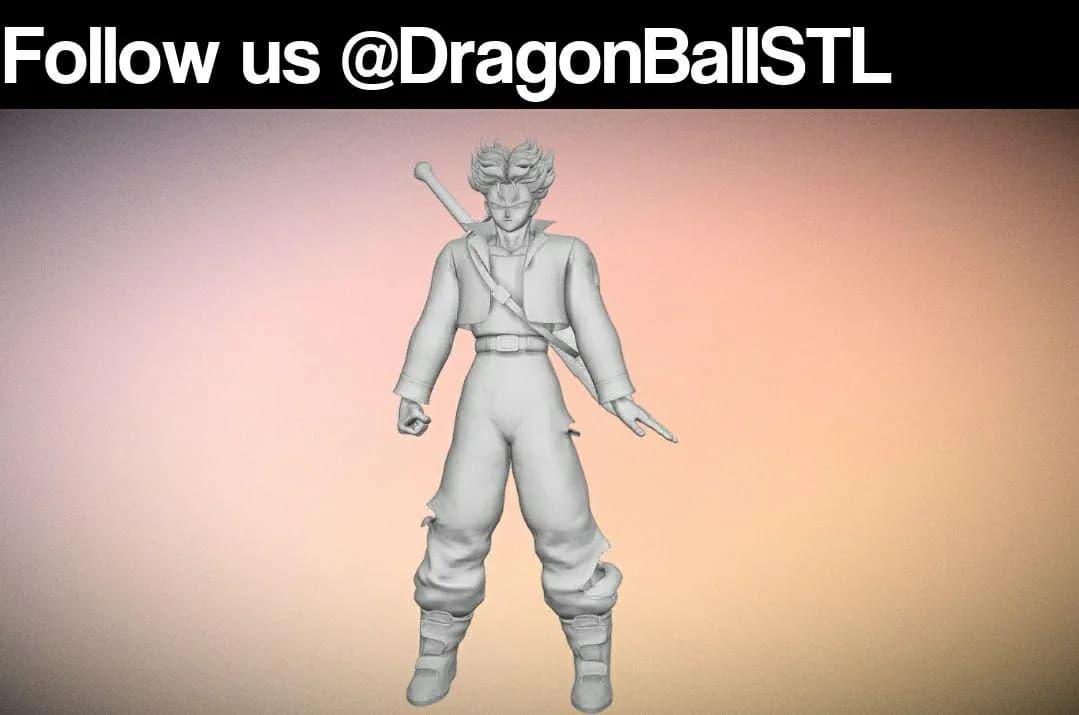 STL - Figura de Trunks estilo anime 2 render 1