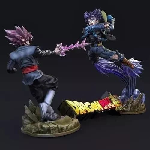 STL - Figura de Trunks vs Black de Dragon Ball Super render 1