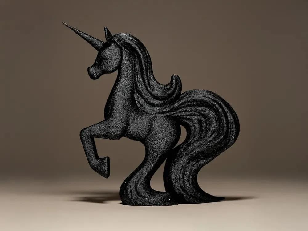 STL - Stylized Black Unicorn Figure