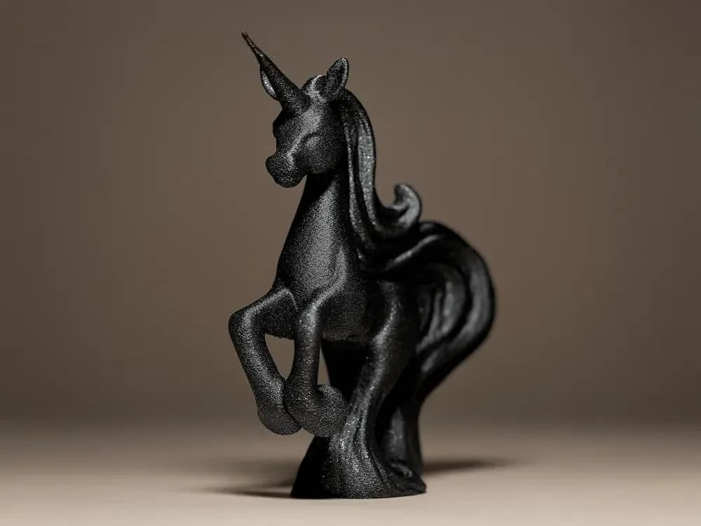 STL - Figura de Unicornio Estilizado Negro render 2