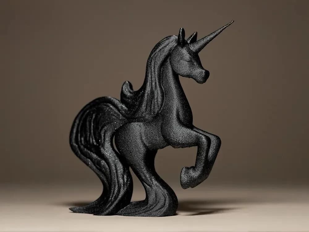STL - Figura de Unicornio Estilizado Negro render 3