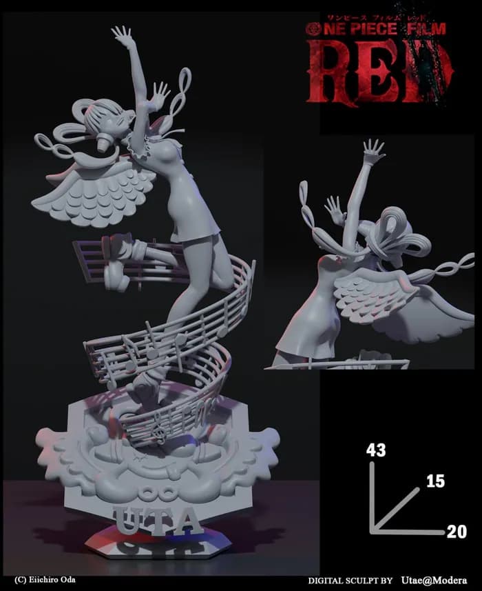 STL - Figura de Uta de One Piece Film: Red render 4