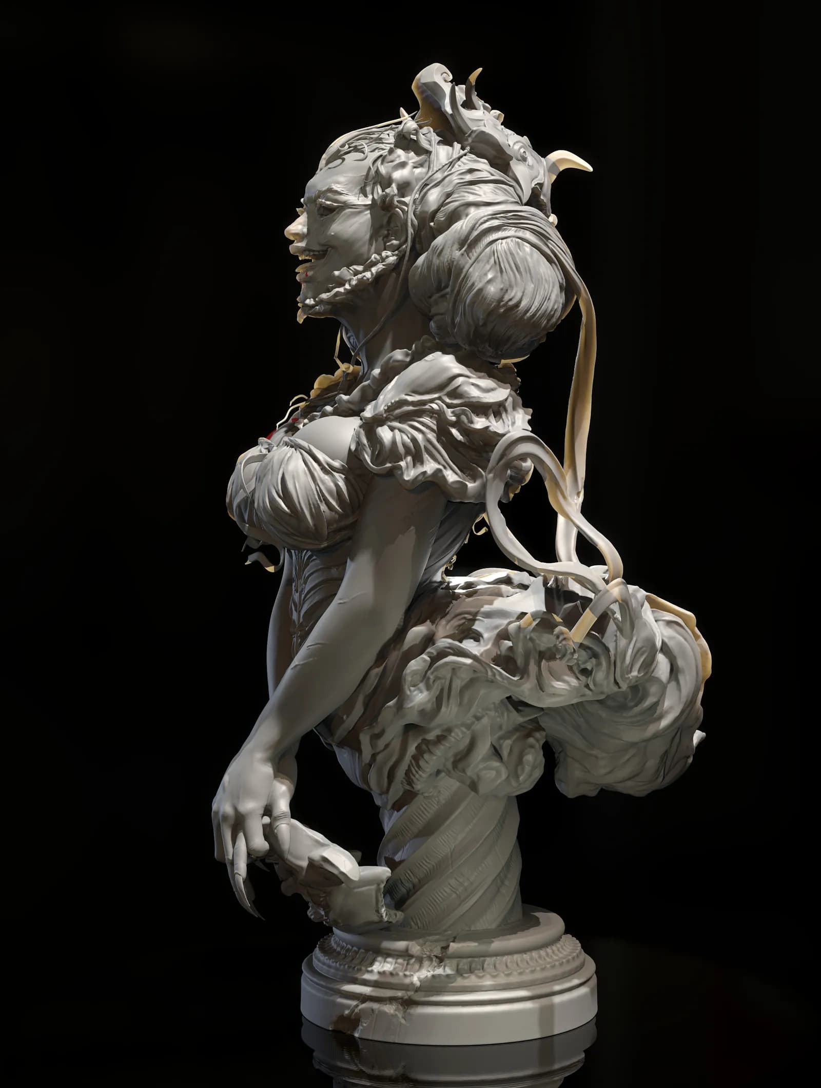 STL - Figura de Vampiresa de Estilo Gótico render 5