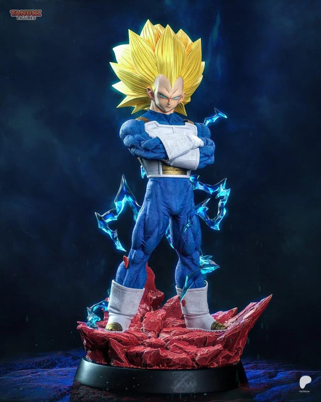 STL - Vegeta Super Saiyan 3 Figure with Tanuki