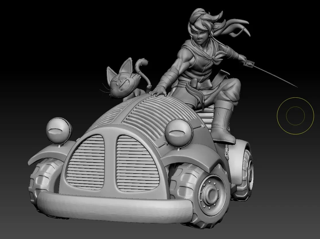 STL - Figura de Yamcha y Puar en el coche