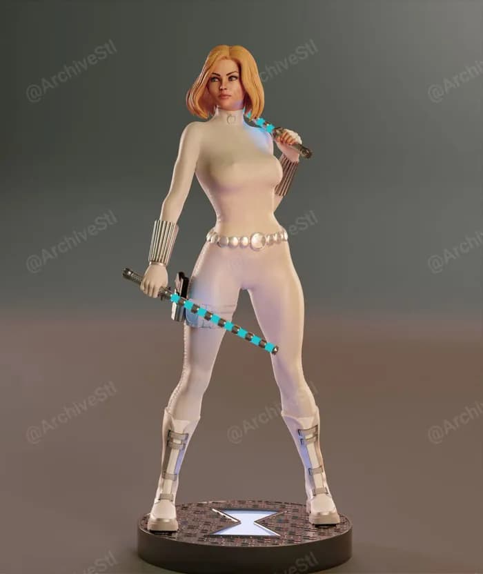 STL - Figura de Yelena Belova White Widow render 1