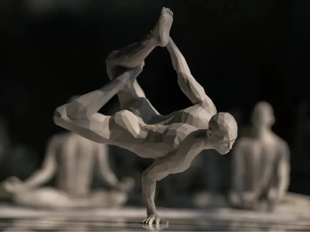 STL - Figura de yogui en postura de equilibrio