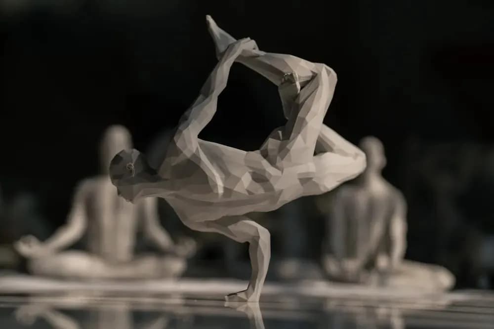 STL - Figura de yogui en postura de equilibrio render 3