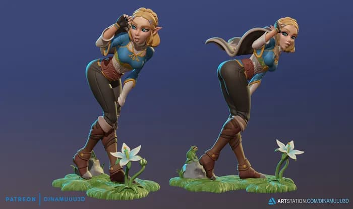 STL - Figura de Zelda Breath of the Wild render 3