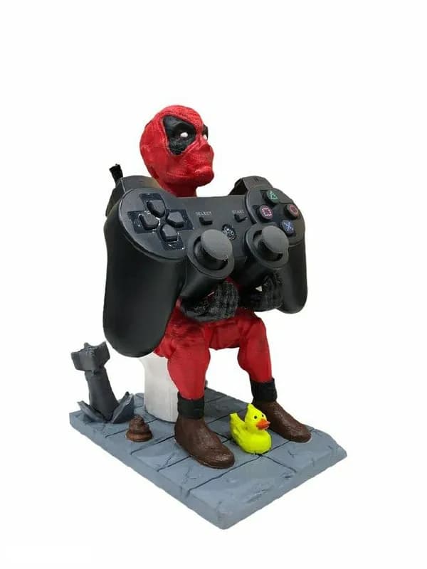 STL - Figura Deadpool gamer en el inodoro render 1