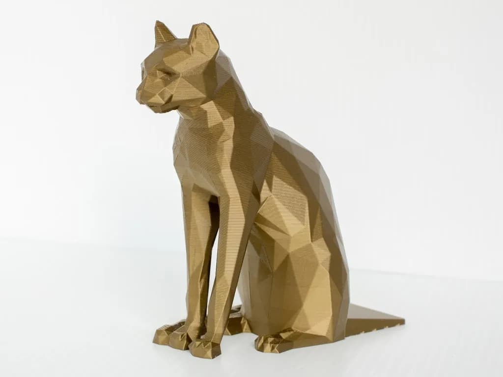 STL - Figura decorativa de gato geométrico render 1