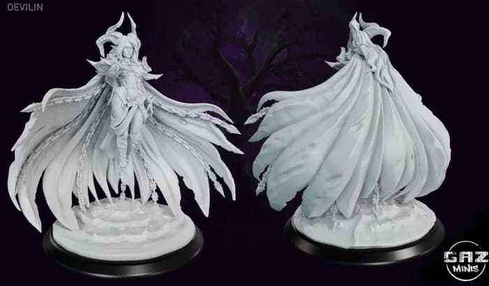 STL - Figura Demoníaca Majestuosa render 2