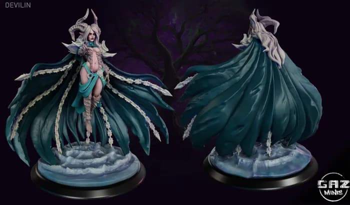 STL - Figura Demoníaca Majestuosa render 3