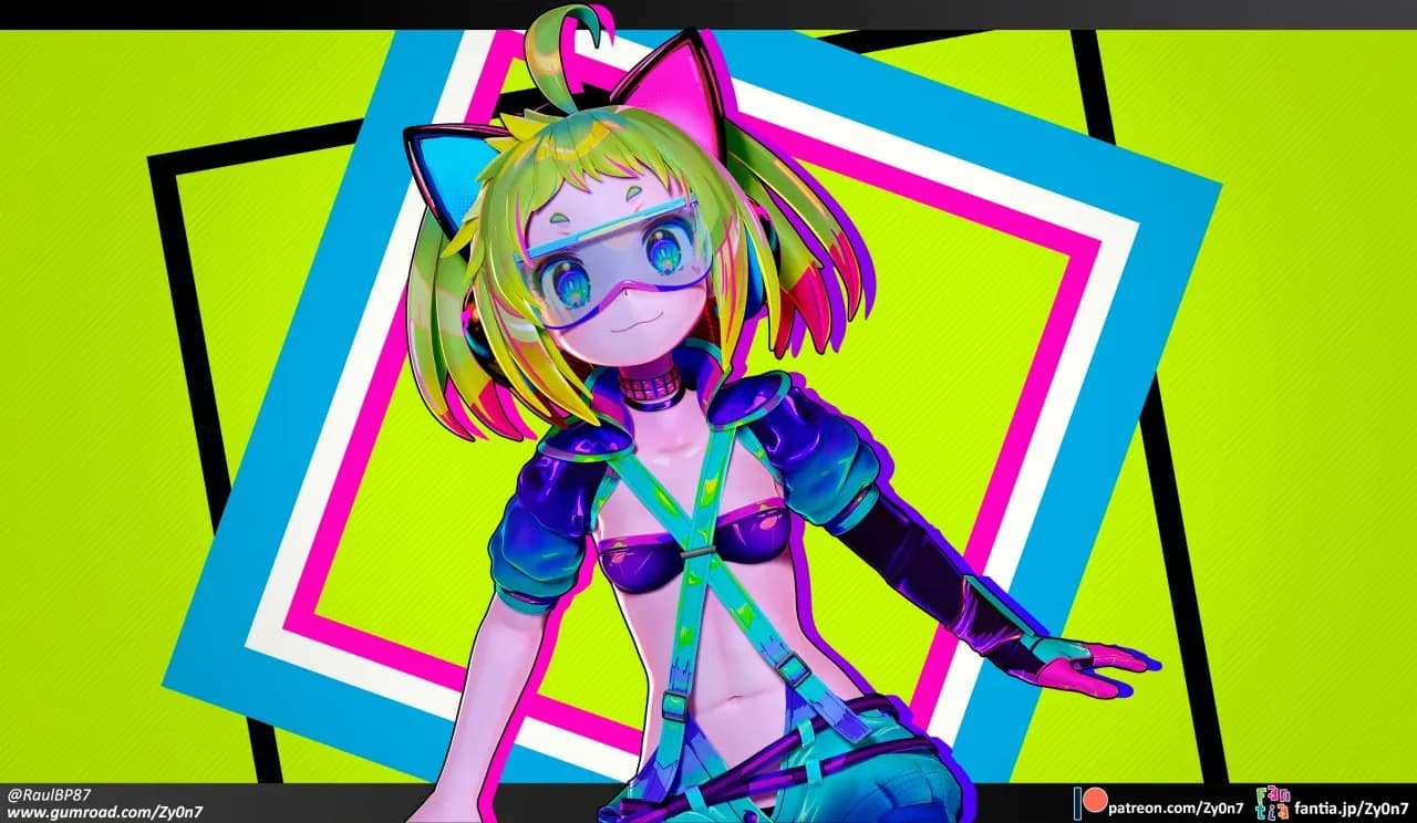 STL - Anime style figure with futuristic accessories