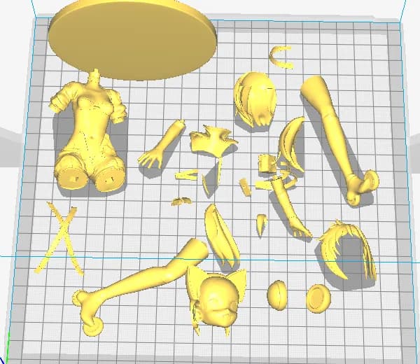 STL - Figura estilo anime con accesorios futuristas render 4