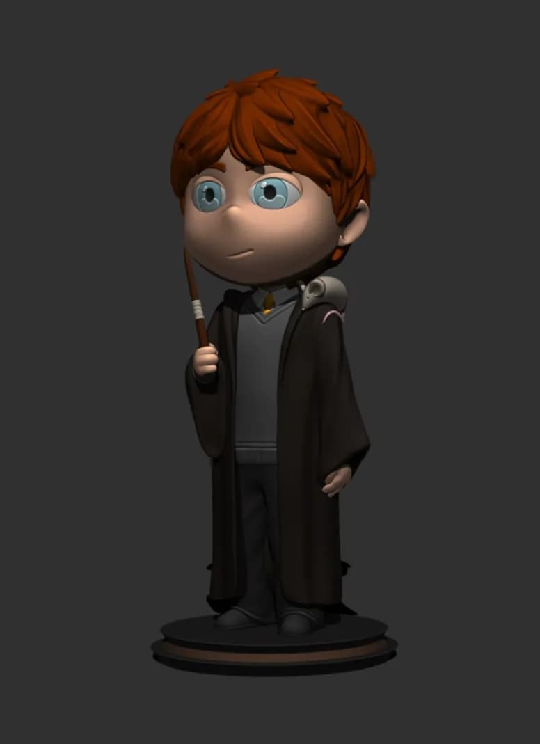 STL - Figura estilo chibi de Ron Weasley render 1