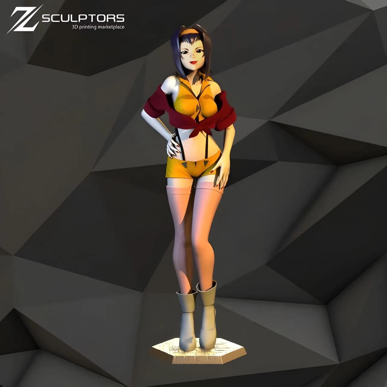 STL - figura Faye Valentine Cowboy Bebop render 1