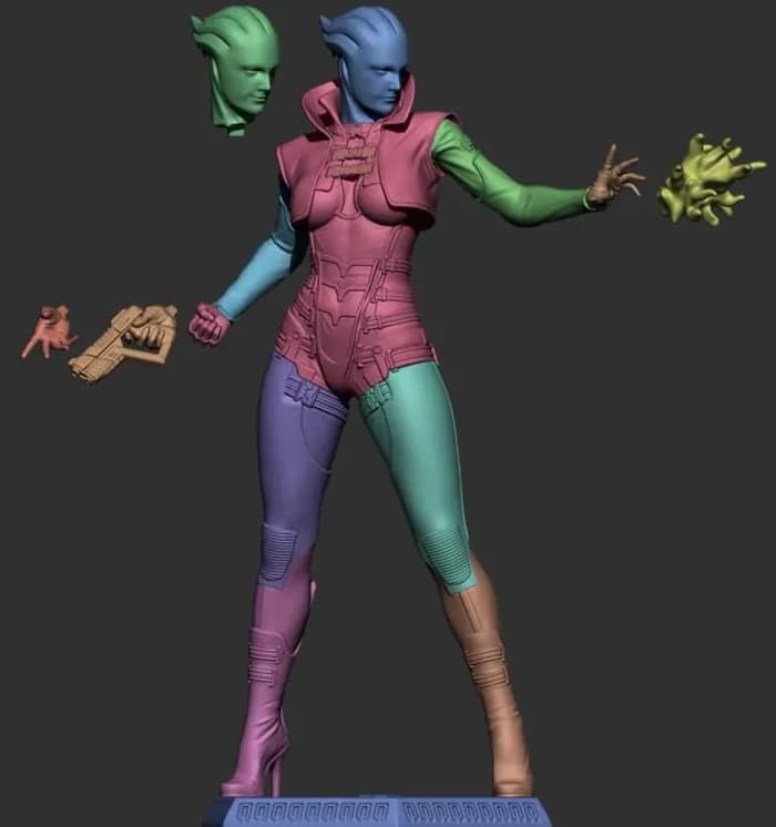 STL - Figura femenina de ciencia ficción render 2