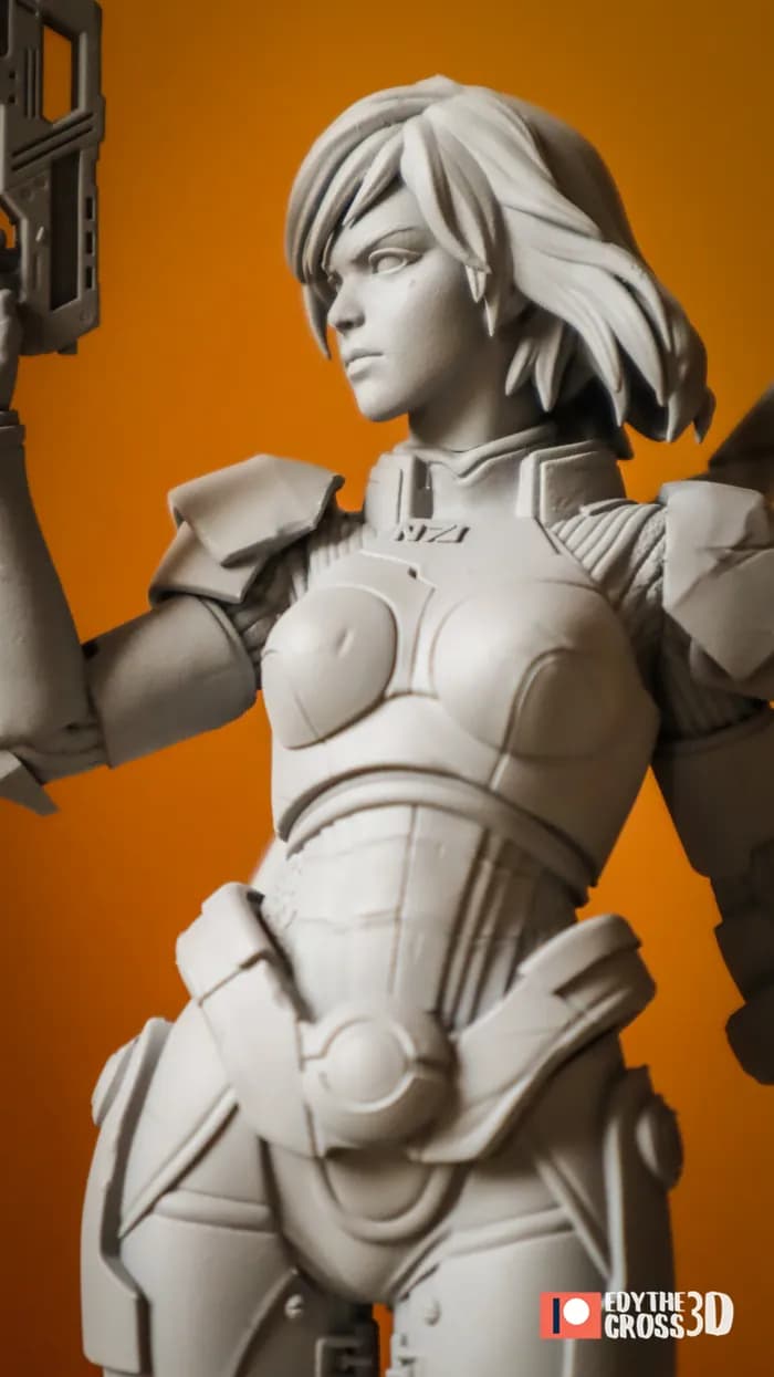 STL - Figura femenina de Shepard (Mass Effect) render 2