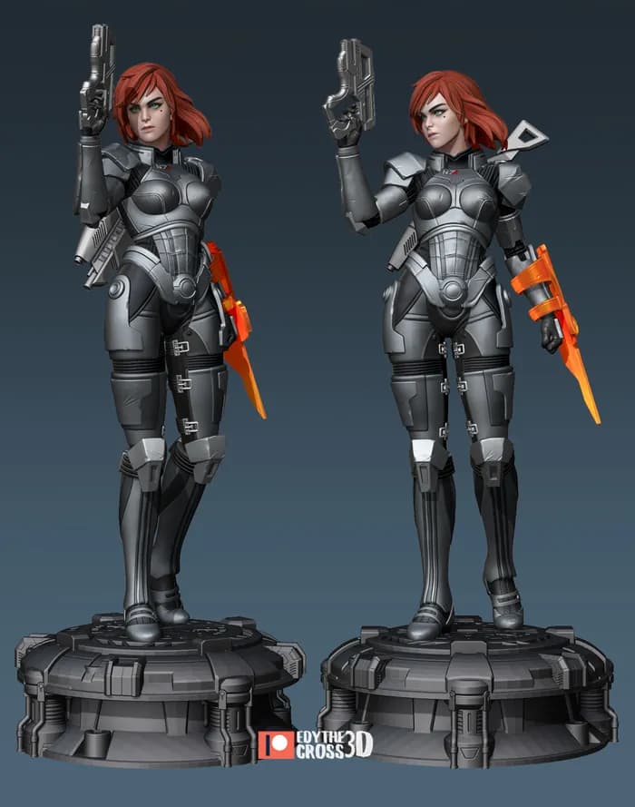STL - Female Shepard Figure (Mass Effect)