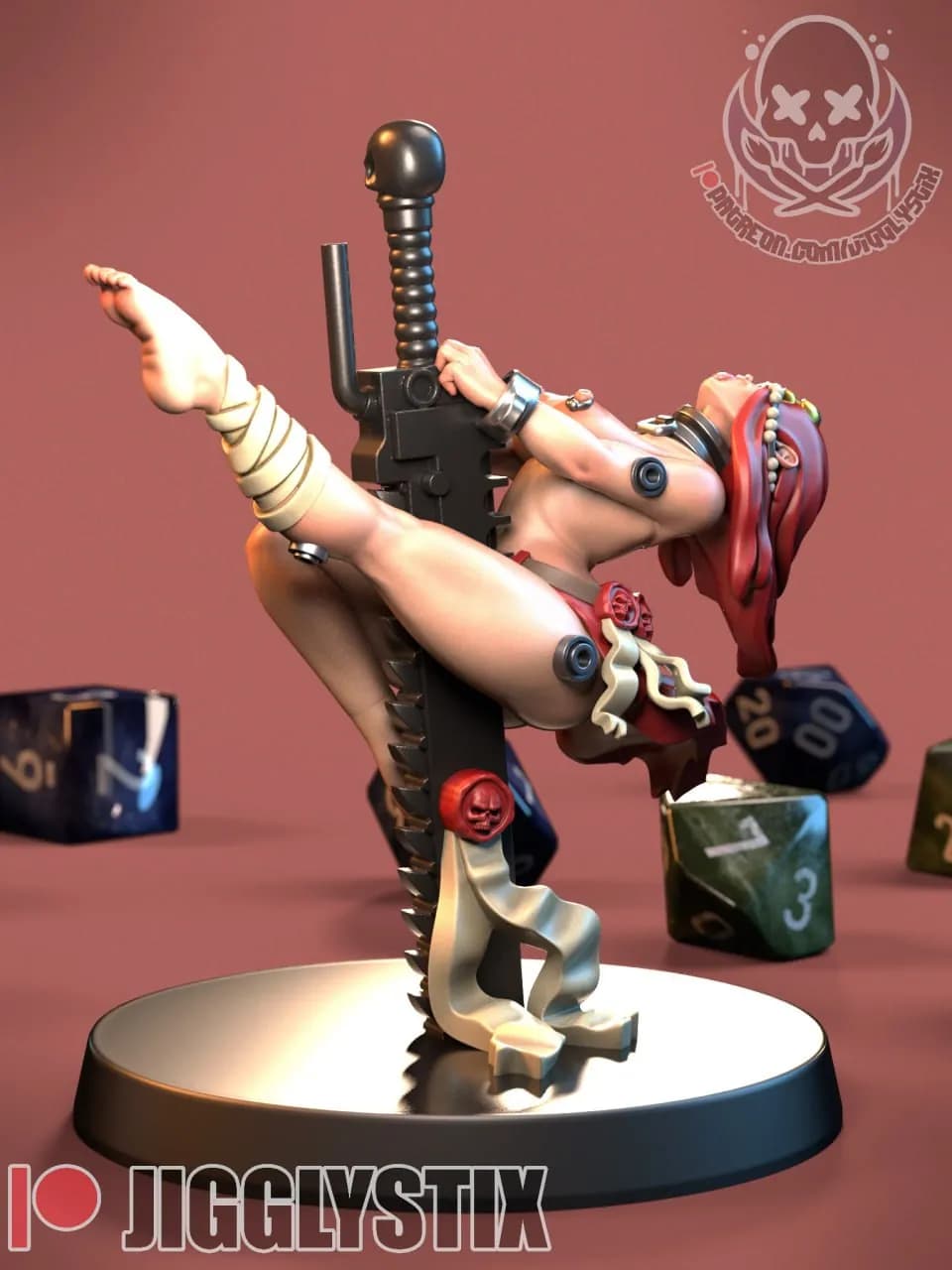 STL - Figura femenina guerrera con espada 2