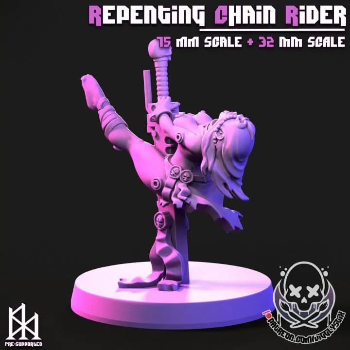 STL - Figura femenina guerrera con espada 2 render 3