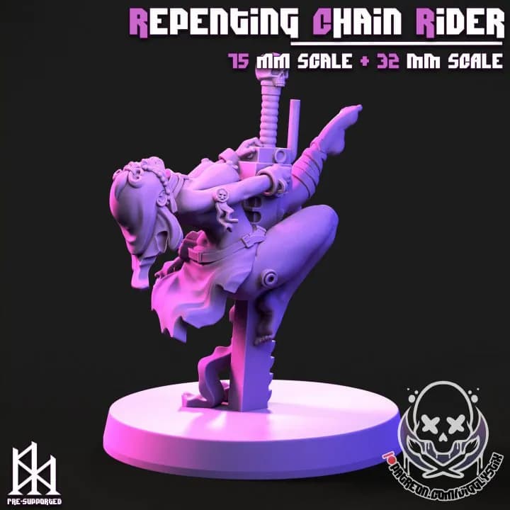 STL - Figura femenina guerrera con espada 2 render 4