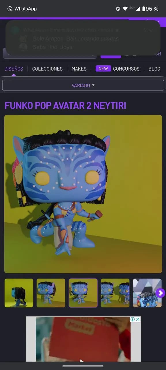 STL - Figura Funko Pop Neytiri de Avatar render 1