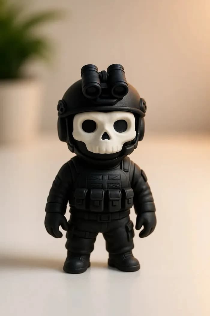 STL - Figura Ghost de Call of Duty para imprimir 3D render 1