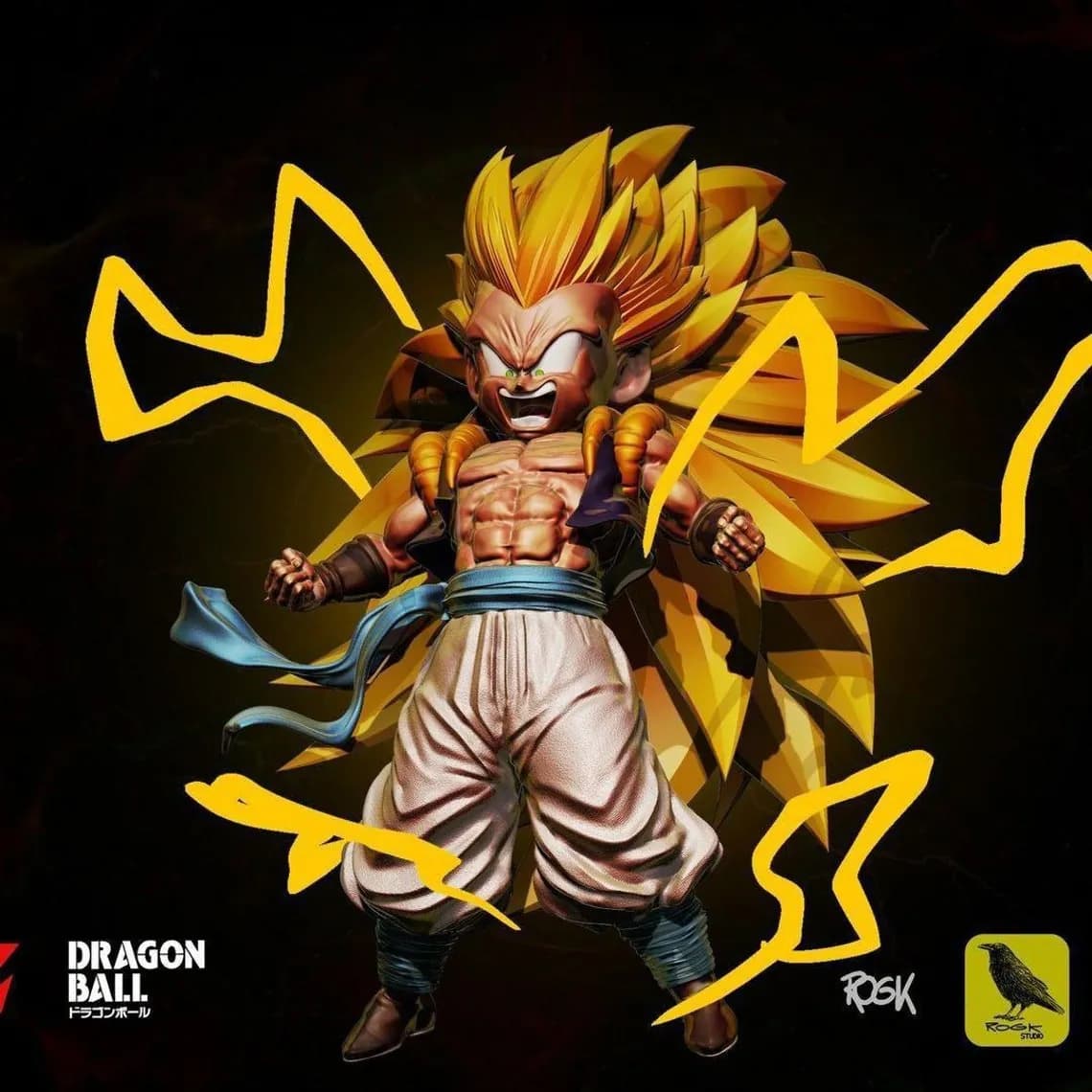 STL - Figura Gotenks Super Saiyan 3