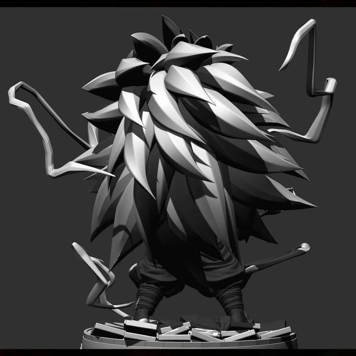 STL - Figura Gotenks Super Saiyan 3 render 3