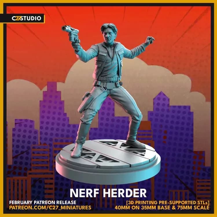 STL - Figura Han Solo Nerf Herder render 1