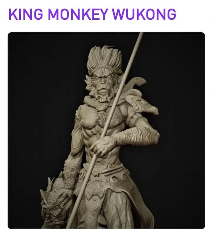 STL - Figura imprimible Rey Mono Sun Wukong render 2