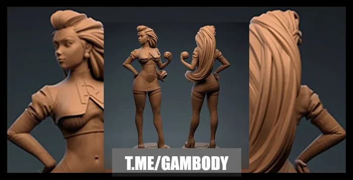 STL - Figura Jessie Vaquera Estilo Anime render 2
