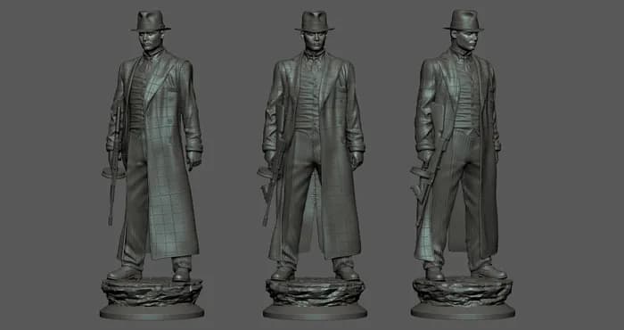 STL - Figura John Dillinger de Johnny Depp render 2