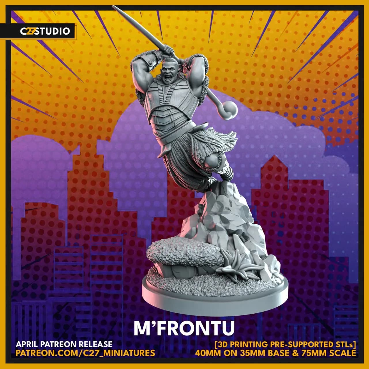 STL - Figura M'Frontu M'Baku render 1