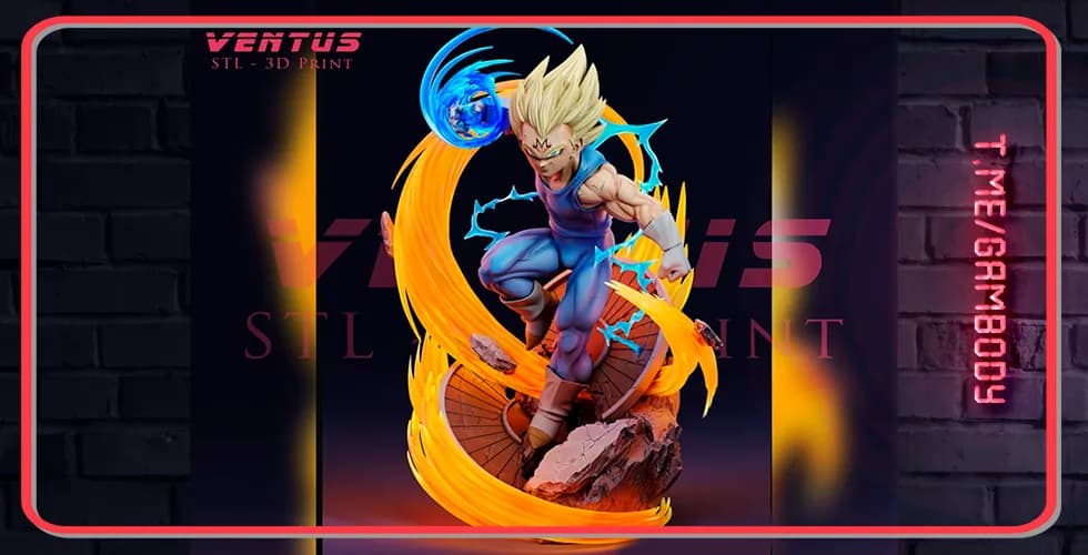 STL - Figura Majin Vegeta render 2
