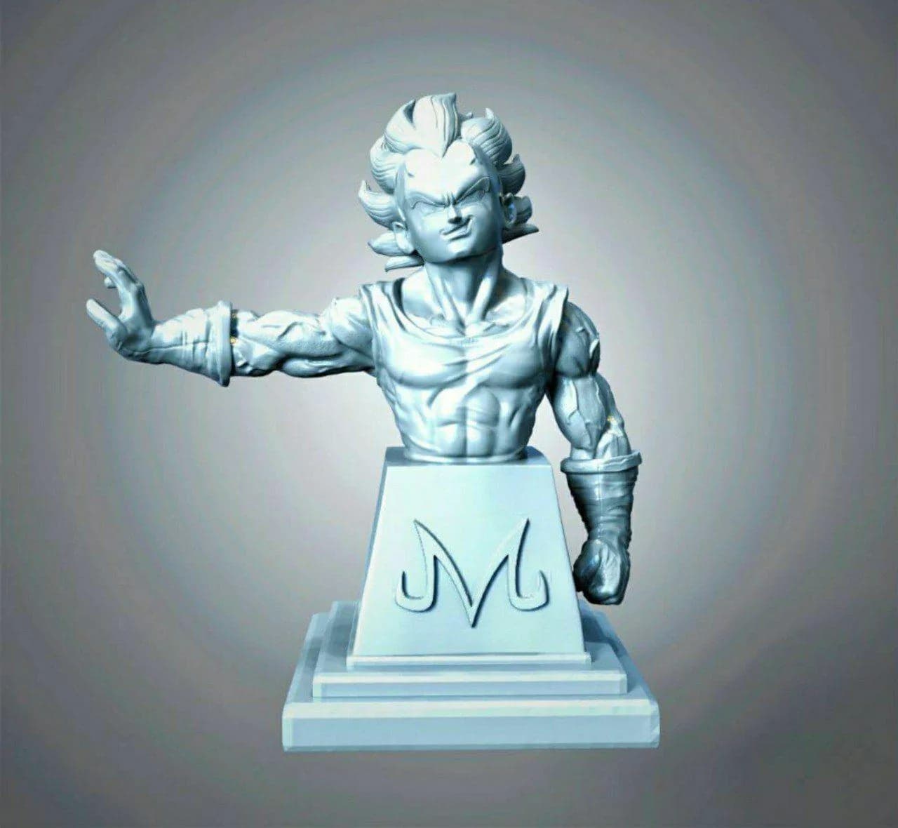 STL - Figura Majin Vegeta con ataque Big Bang render 4