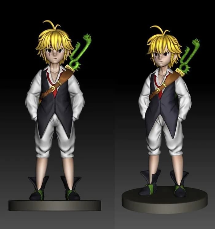 STL - Figura Meliodas Los Siete Pecados Capitales render 1