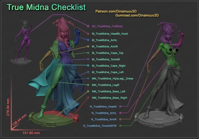 STL - Figura Midna de The Legend of Zelda render 1