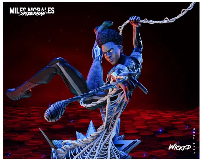 STL - Figura Miles Morales Spider Man Into the Spider Verse render 3