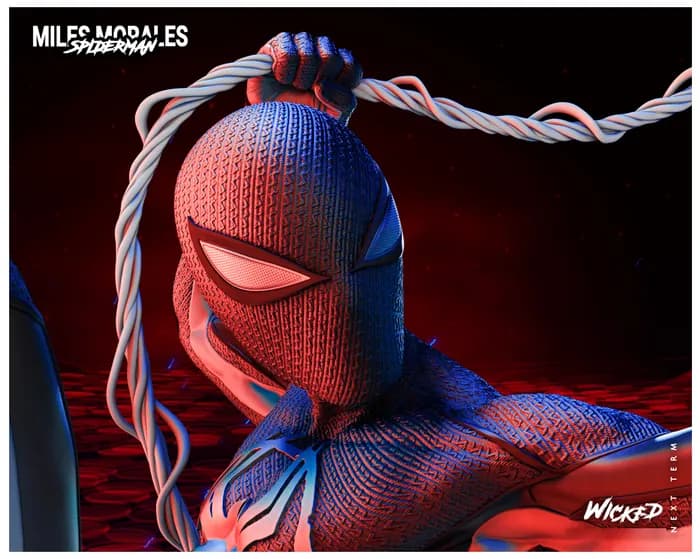 STL - Figura Miles Morales Spider Man Into the Spider Verse render 4