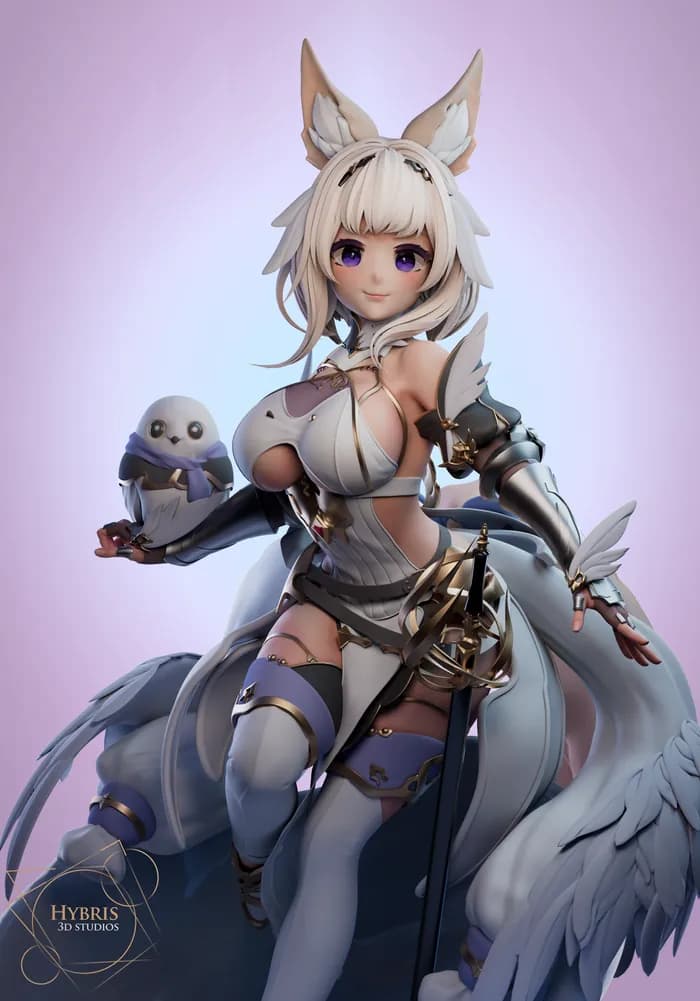 STL - Figura Misono Hibiki inspirada en anime render 3