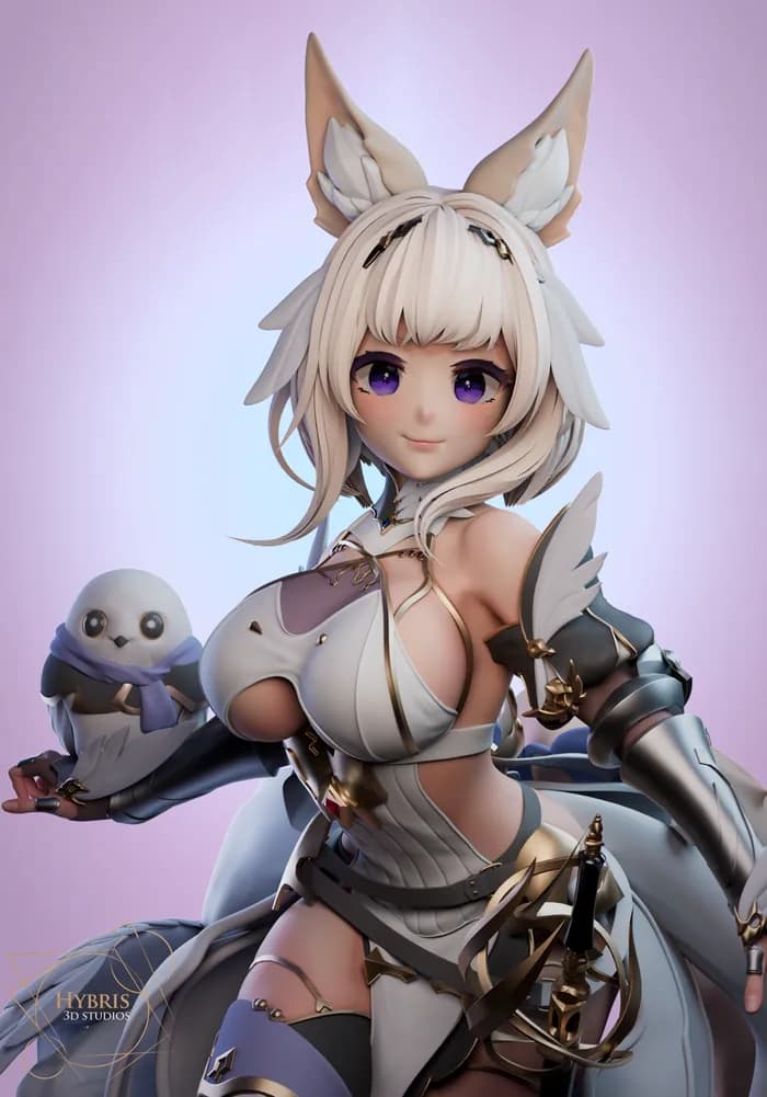 STL - Figura Misono Hibiki inspirada en anime render 4