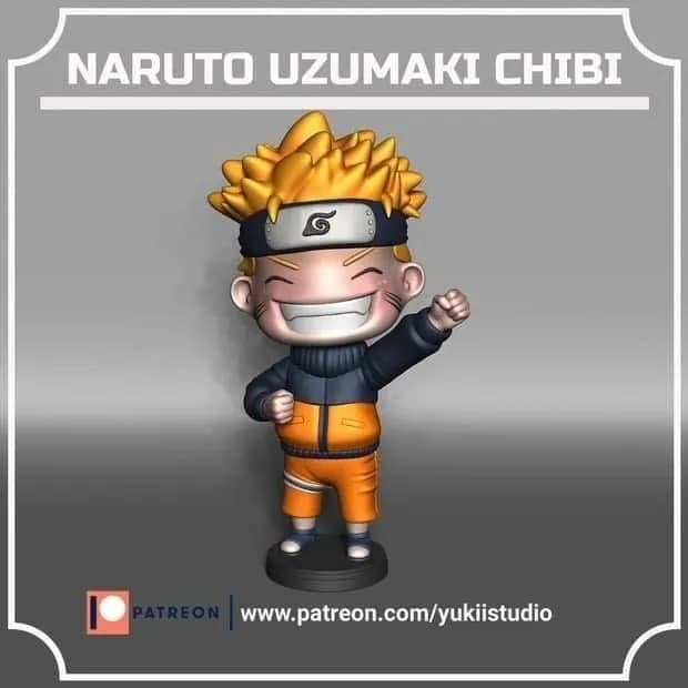 STL - Figura Naruto Uzumaki Chibi render 4